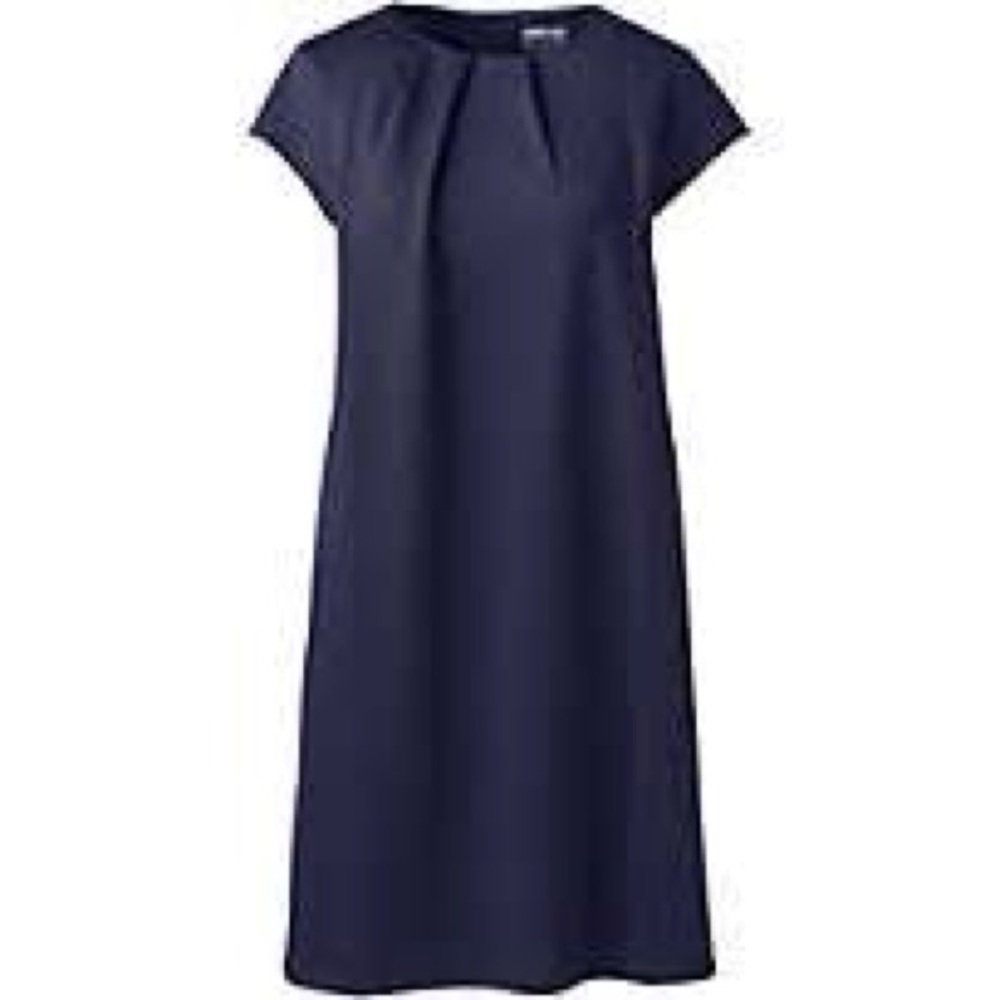 Lands End Women's Short Sleeve Ponte Navy Dress size 10
